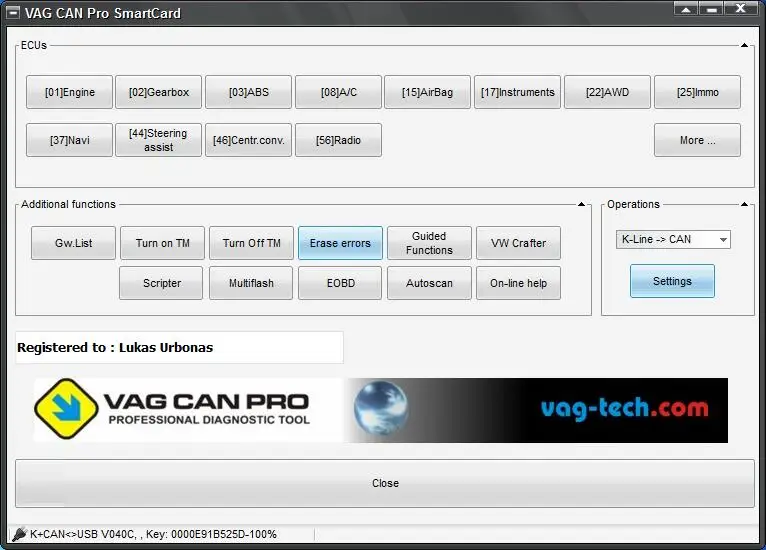 VAG CAN PRO V5.5.1 FTDI FT245RL чип VCP OBD2 Диагностический интерфейс USB кабель Поддержка Can Bus UDS K Line