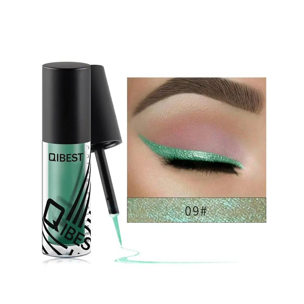 09 Qibest жидкая блестящая подводка для глаз Maquiagem пигмент Белый Синий Золотой Водонепроницаемая блестящая подводка для глаз для теней инструменты для макияжа глаз - Цвет: 09