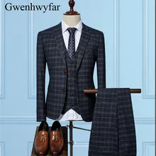 Gwenwyfar/Мужские костюмы из 3 предметов в британском стиле новейший