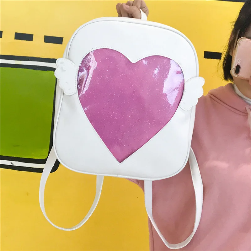 MSMO 'Ita bag' блестящий прозрачный рюкзак с откидной крылышкой в японском стиле