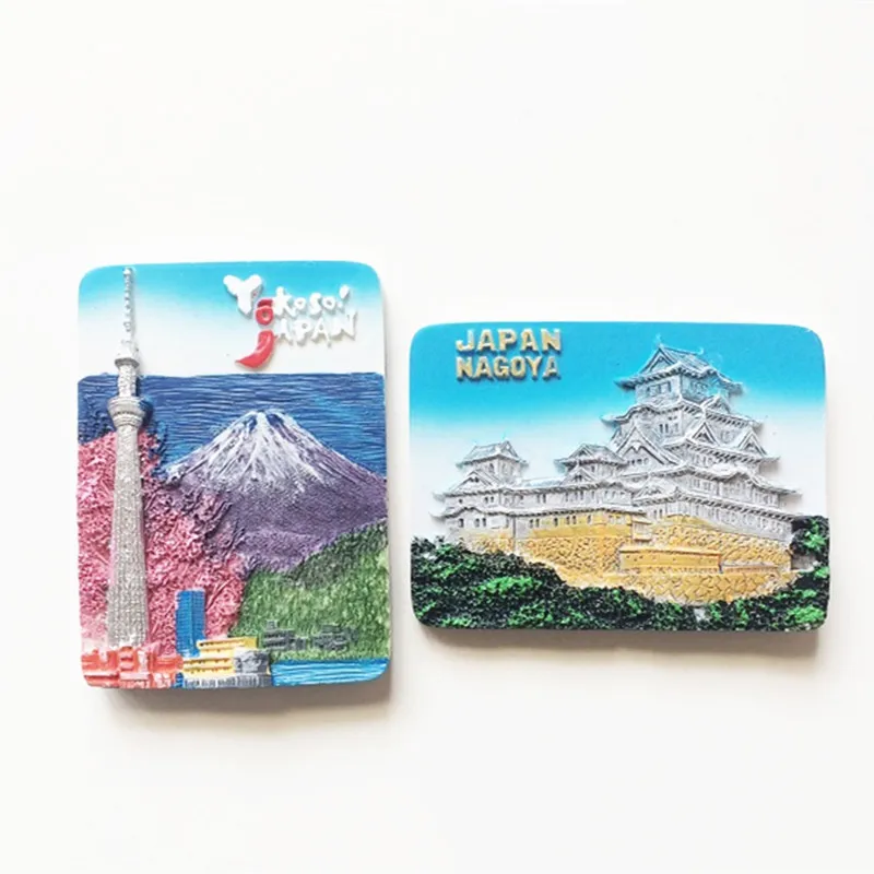 New Arrival 3D Hand painted Yokoso Nagoya Japan Fridge Magnet Tourism Souvenirs Refrigerator Magnetic Stickers Home Decoration|fridge magnet|japan