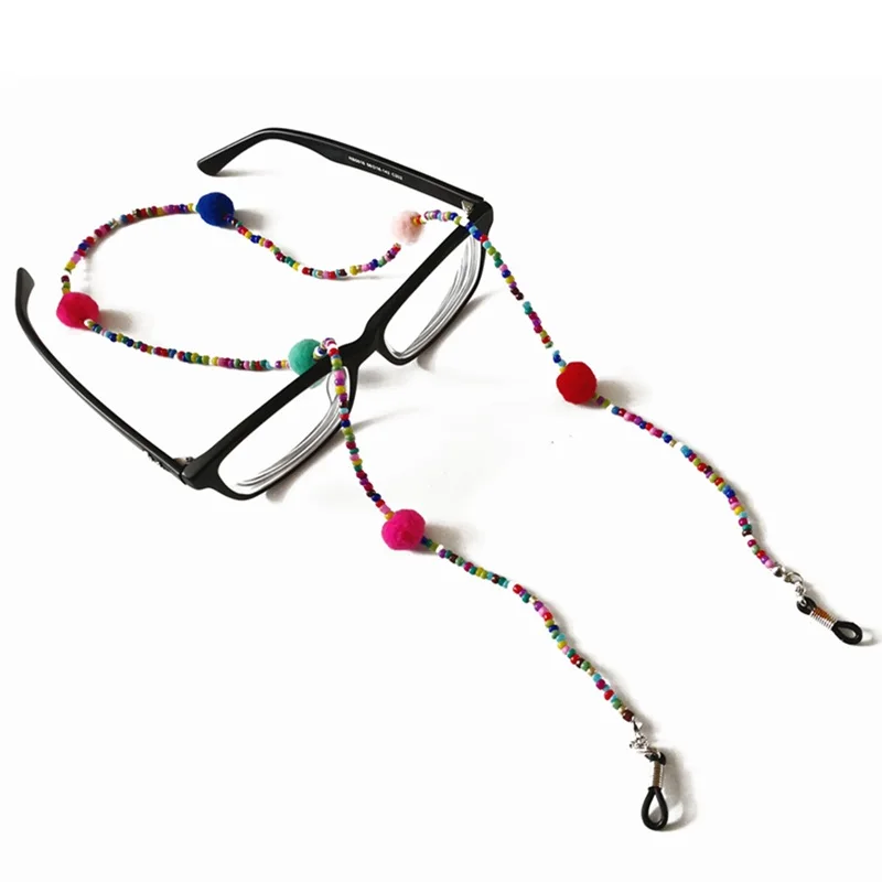 Модная цепочка для очков SUMONDY с помпонами из бисера женщин Изысканный цветной