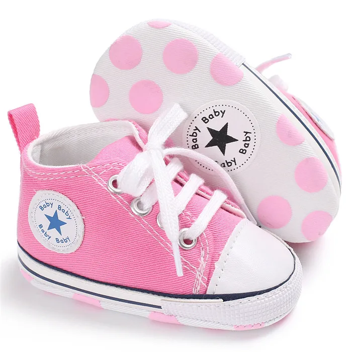 

New Canvas Baby Sneaker Sport Shoes For Girls Boys Newborn Shoes Baby Walker Infant Toddler Soft Bottom Anti-slip First Walkers
