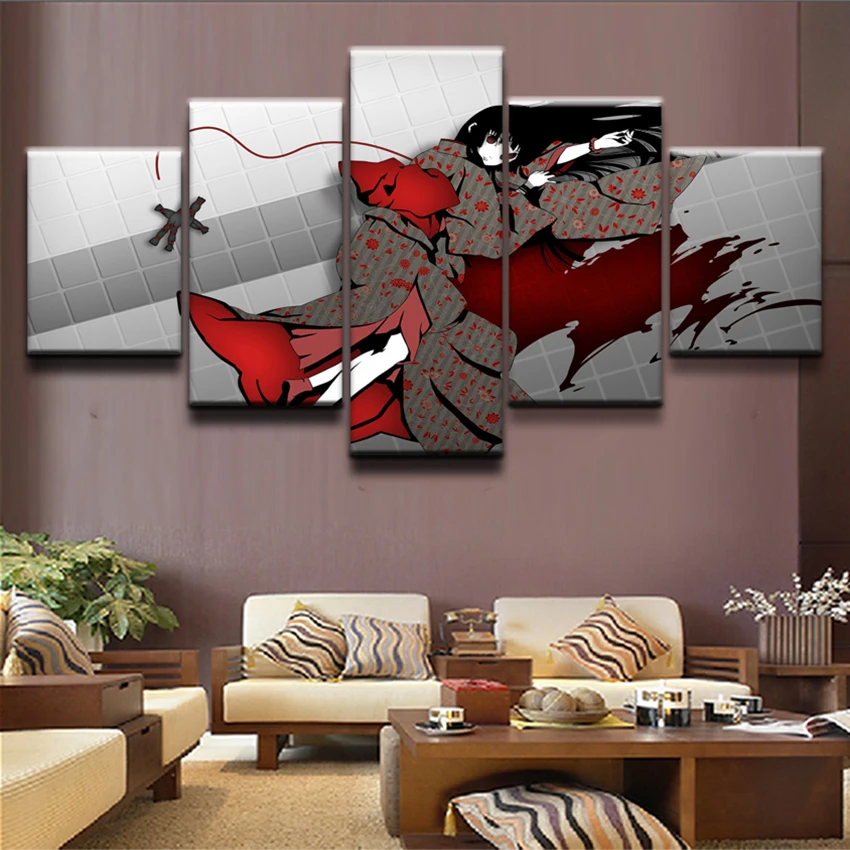 HD Print Poster Canvas Wall Art Home Decor 5 Pieces Anime Death Note Jigoku Shojo Paintings Living Room Modular Picture Framewok | Дом и сад