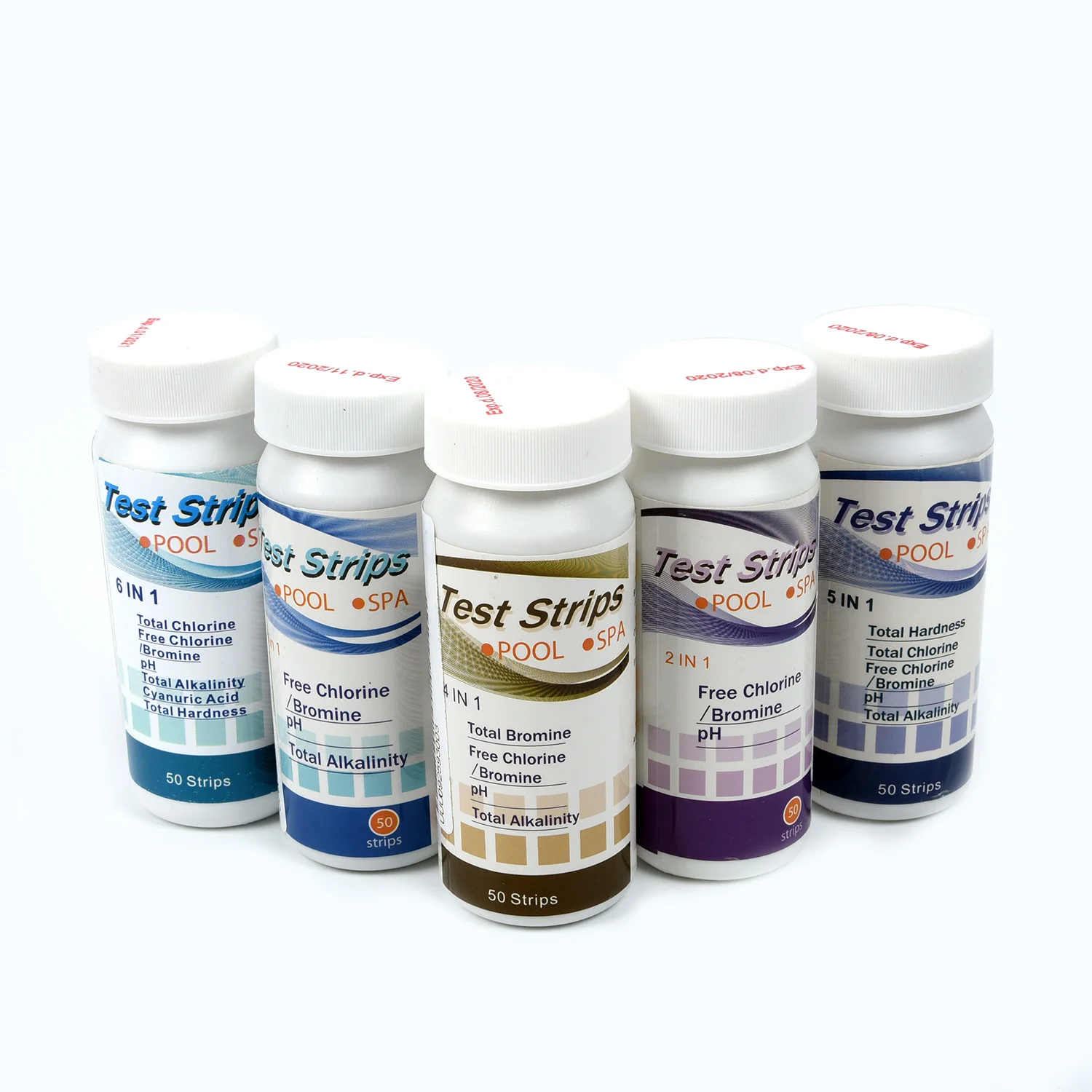 50 шт./бутылка тест полоски для бассейна спа ванны хлора рН - Цена: 301,64 руб.
