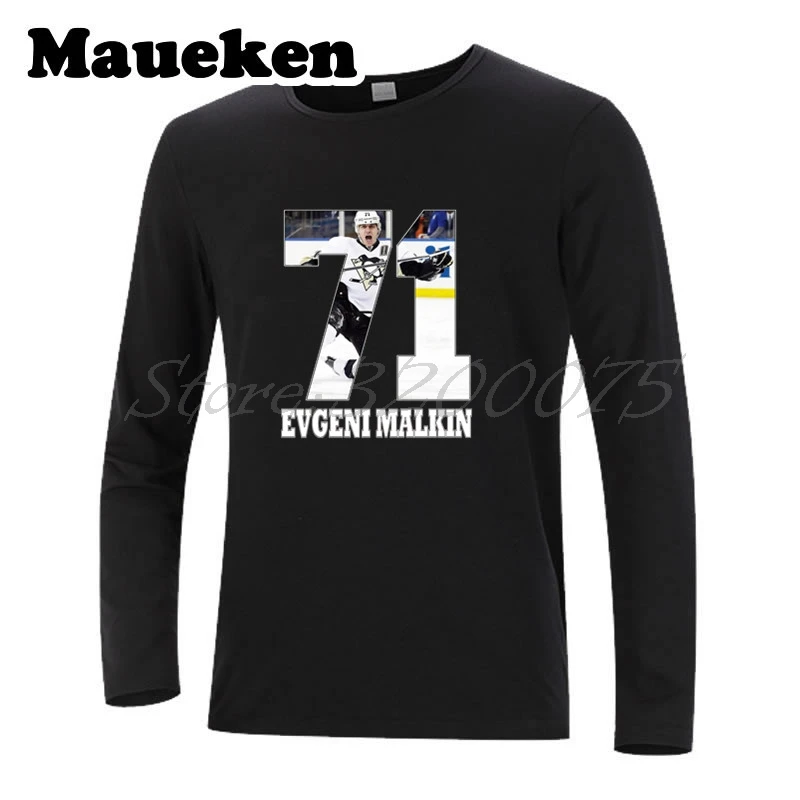 Мужская футболка с длинным рукавом Evgeni Malkin 71 Россия hockeying Star одежда мужская на