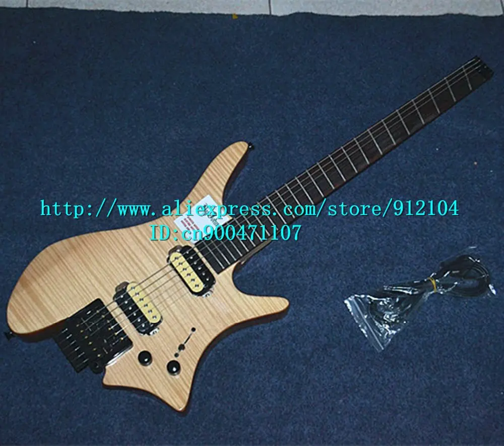 Новая fanned fret электрогитара без головки грифа в натуральном корпусе из красного