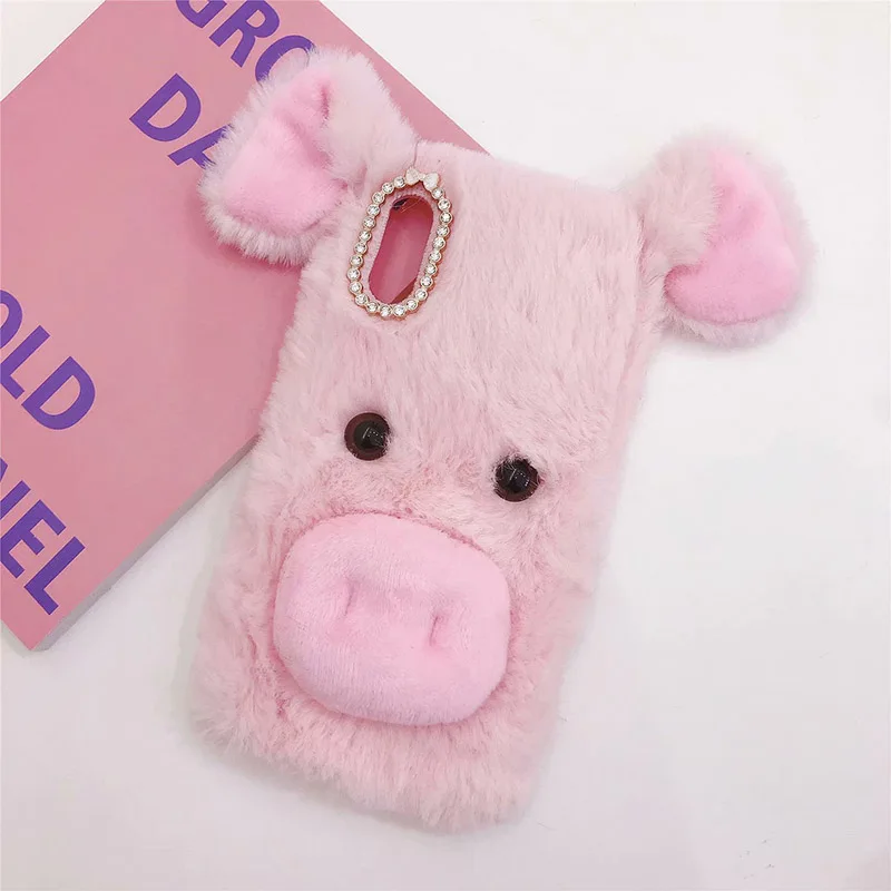 Плюшевый чехол Lucky Pig для zte Blade V7 V8 Lite mini V9 L5 Plus L7 мягкий меховой милый 3D пушистый защитный чехол для телефона