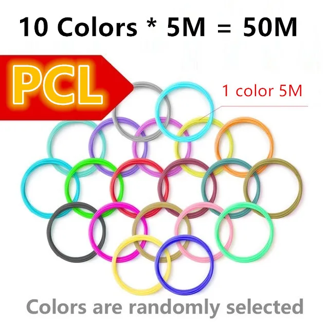 50meters PCL QIWER Новое поступление беспроводной низкотемпературный 3D печать Ручка Рисунок «сделай сам» Doodle нить из ПКЛ аккумулятор встроенный QX500 подарки ребенок - Цвет: 50meters PCL