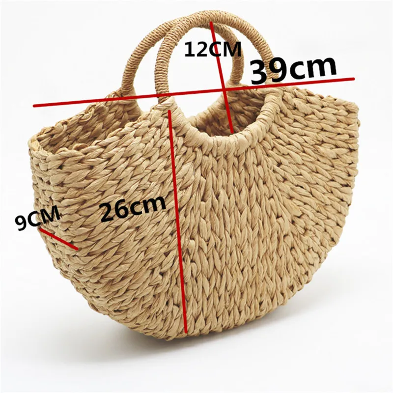 New Simple Summer Beach Travel Rattan Straw Bag Women Knitting Round Tote Hand Made Vacation | Багаж и сумки