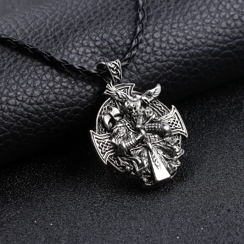 Крутой череп викинга mjolnir Кулон Голова козы Череп Шарм мужское ожерелье Valknot