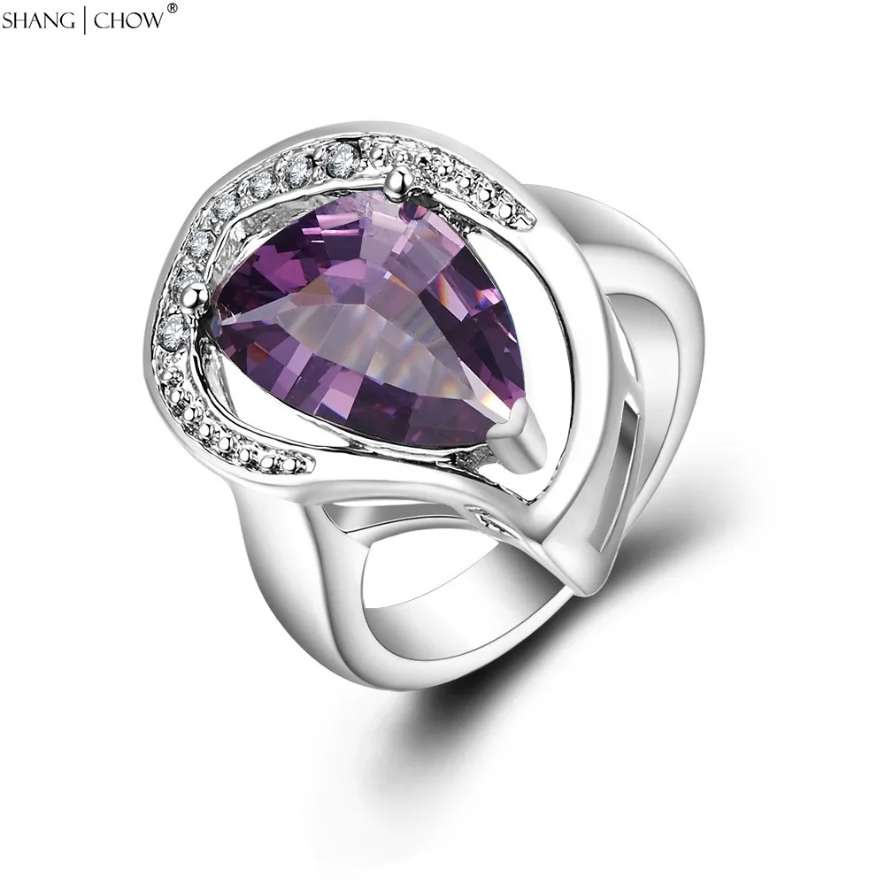 Роскошные модные ювелирные изделия фиолетовый кварцевый камень Стерлинговое