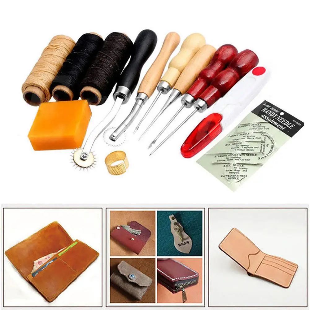 13 шт./компл. ручная строчка швейный инструмент нить Awl вощеный наперсток набор