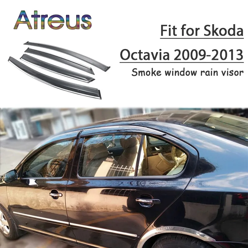 

Atreus 1 комплект ABS дождевой дым окно козырек автомобильный дефлектор для защиты от ветра для Skoda Octavia 2009 2010 2011 2012 2013 Аксессуары