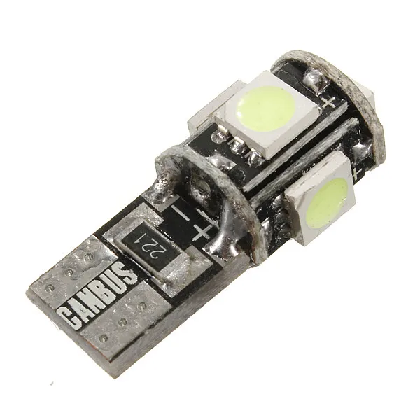 Лучшая цена 2x T10 501 194 168 W5W Canbus без ошибки 5050 светодиодный 5 SMD Синий Авто боковой