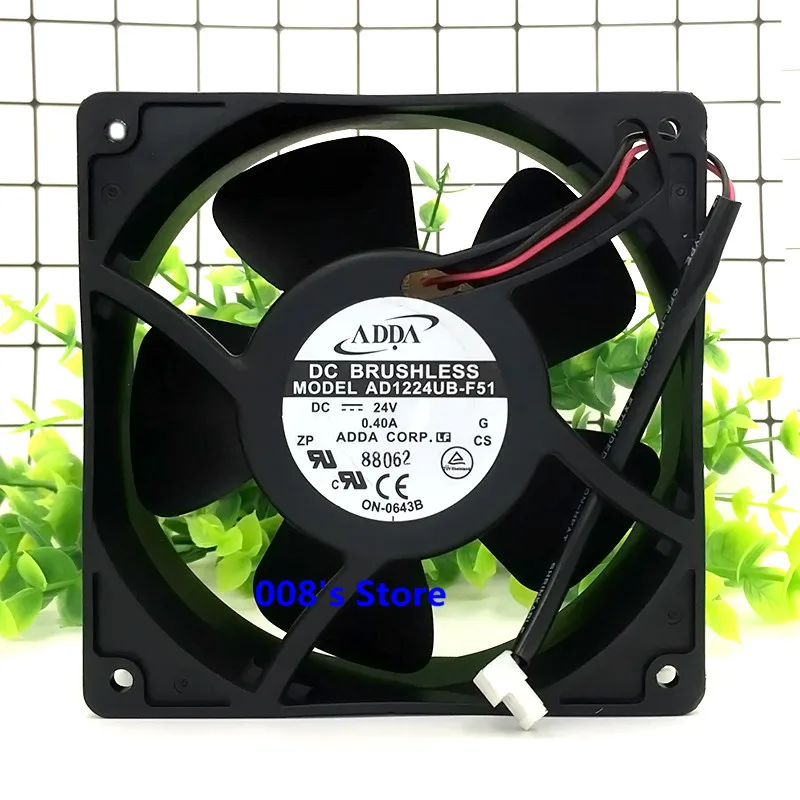 

New CPU Cooler Fan For AD1224UB-F51 12cm 120x120x38 mm DC 24V 0.40A G CS Server Inverter Cooling 3200RPM 120CFM 2 Pins