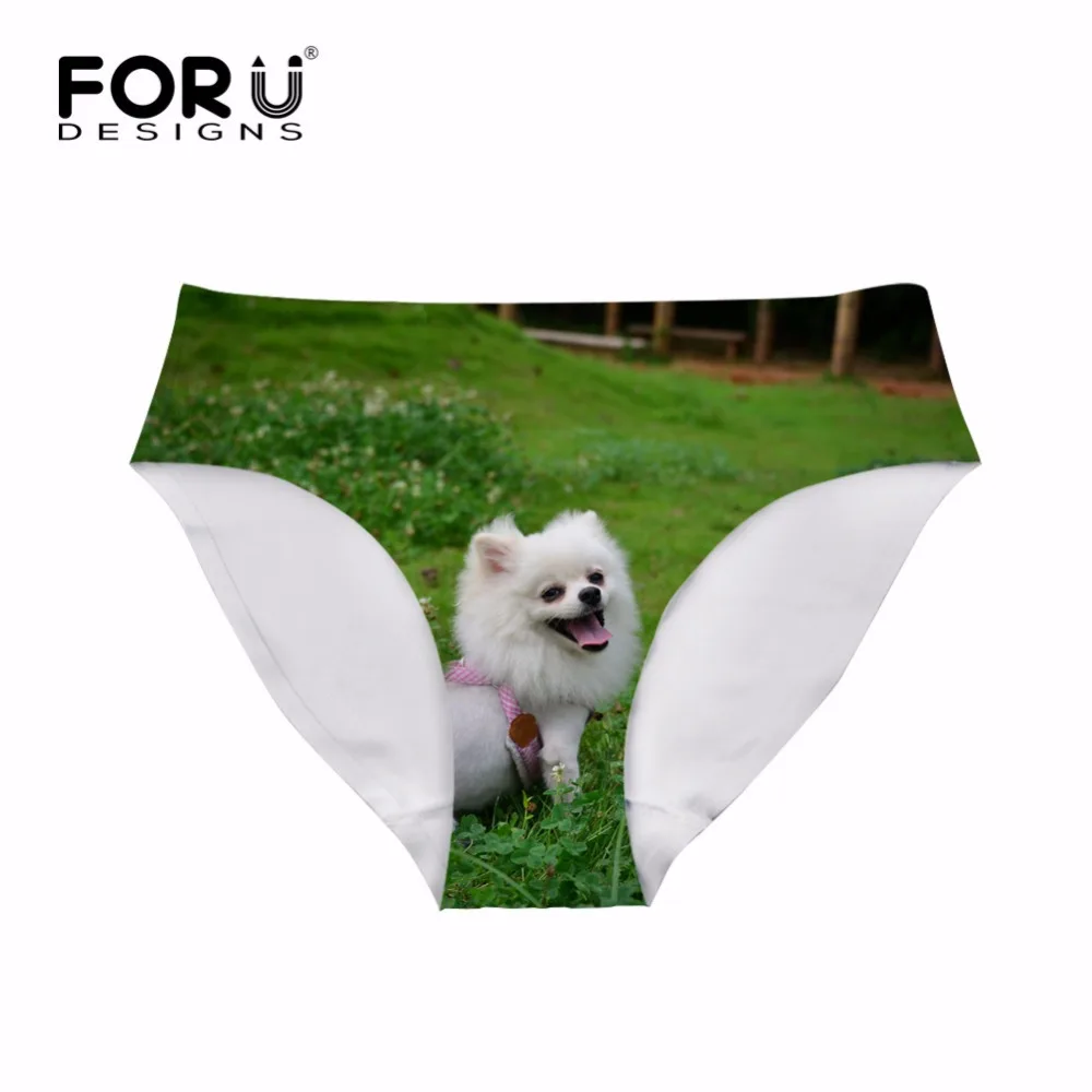 FORUDESIGNS Cute Animal Pomeranian Dog Printing Women Panties Fashion Traceless Underwear Breathable Girls Lady Seamless Briefs|Женские