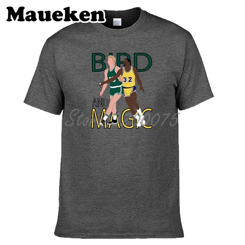 Мужская футболка с круглым вырезом Birdmagic Larry Bird 33 Magic Earvin Johnson 32 для чемпионов