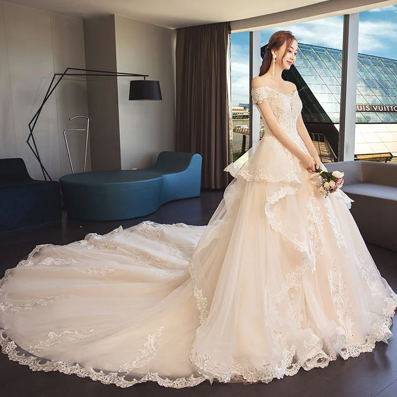 2021 г. Новинка Mrs Win Vestido De Novias элегантное платье принцессы с вырезом лодочкой