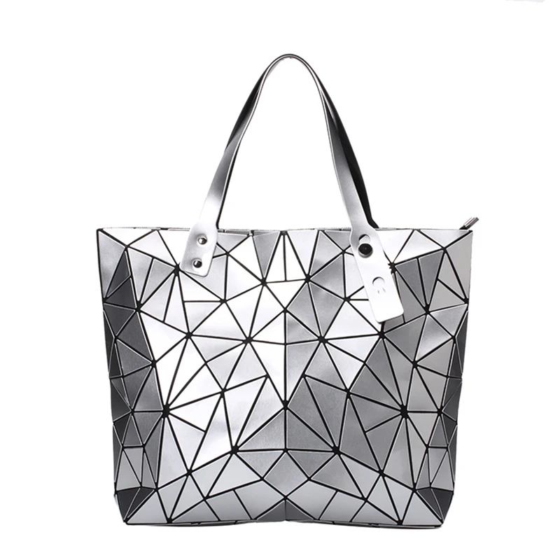 Nuove borse di lusso borse da donna Della Spiaggia del progettista di Grandi Dimensioni tote Ologramma Shoulder Bag sac a main borsa Geometrica bolsa feminina Argento