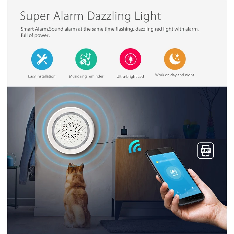 NAS-AB02WT умный WiFi сирена Датчик питания USB датчик температуры и влажности Workes с Alexa Echo и Google Home, IFTTT