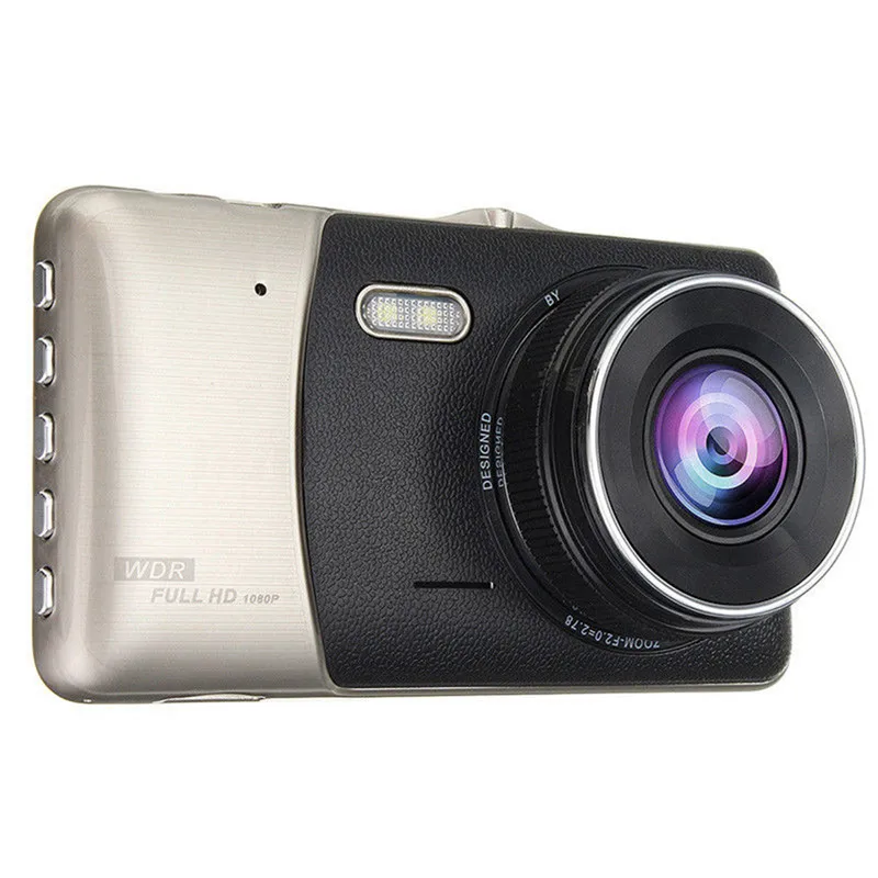Новая 4 &quotHD автоматическая камера с двумя объективами FHD 1080P видеорегистратор DVR