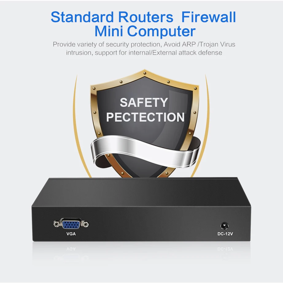 Мини ПК Intel Celeron J1900 брандмауэр маршрутизатор 4 LAN i211AT Gigabit Ethernet RJ45 VGA 2xusb Поддержка Pfsense Linux| |