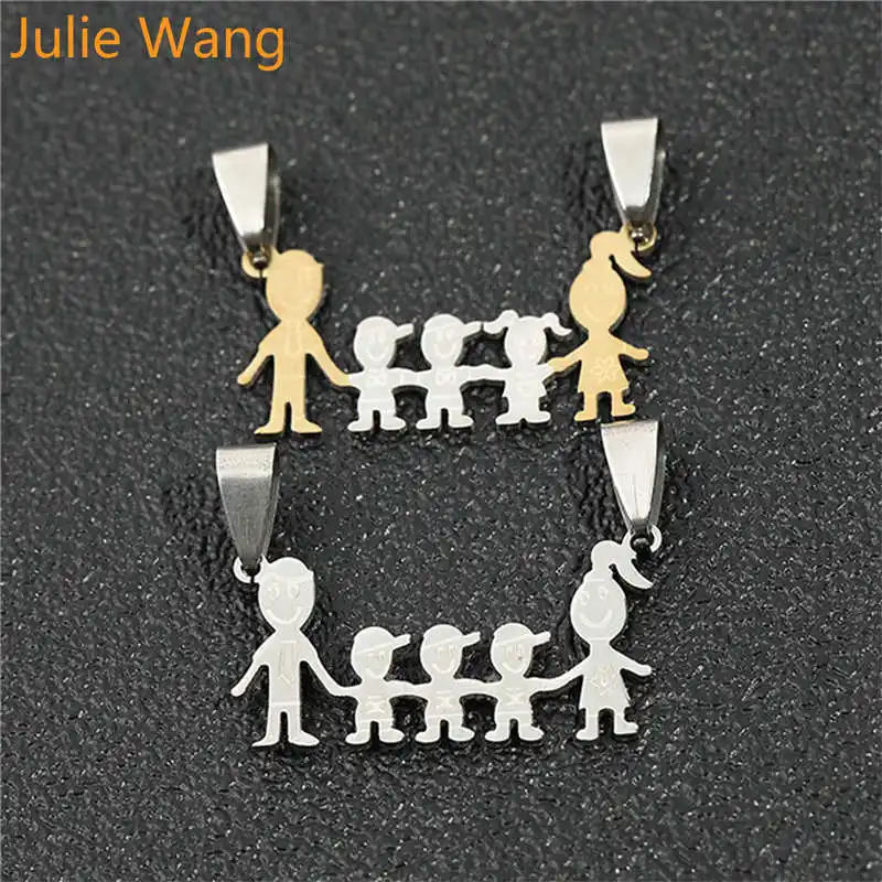 Семейные Подвески Julie Wang из нержавеющей стали для папы мамы и ребенка ручная
