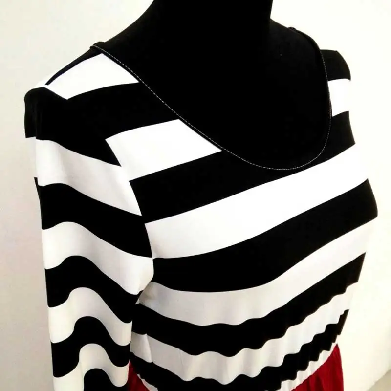 Mother Daughter Dresses Family Look Matching Clothes long sleeve striped cotton mom and daughter dress outfit baby girl clothing | Мать и