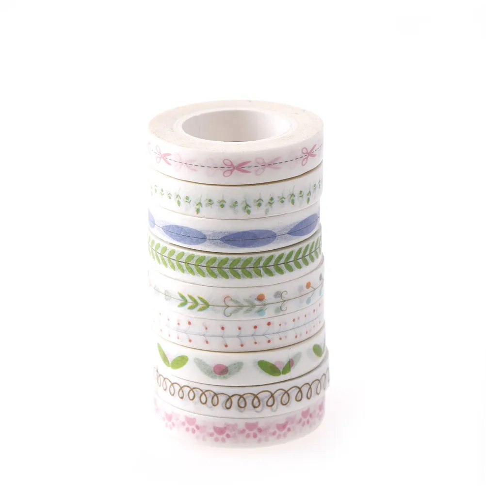 Горячая распродажа 10M DIY Washi лента цветок травяные ленты милое сердце клейкая для