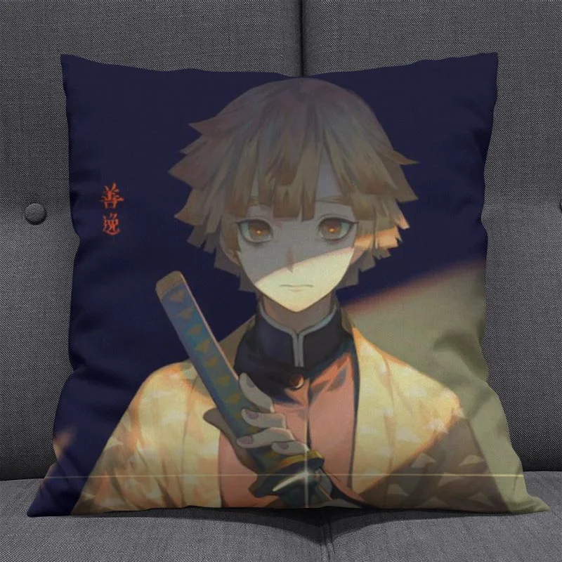 1Pcs Creative Cartoon kimetsu no yaiba Pillow Annie Stuffed Short Plush Office Travel Rest Soft Cushions Home Decor Gift - Цвет: 19