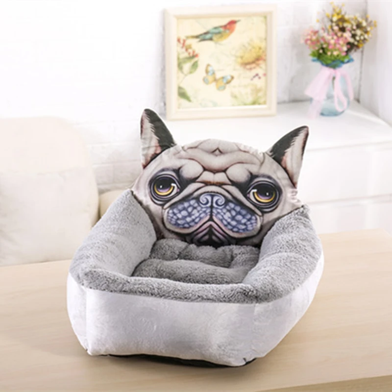 

New 3D Cartoon Pattern Pet kennel warm nest pet products dog bed cat sofa Pet Mat House 3 colors