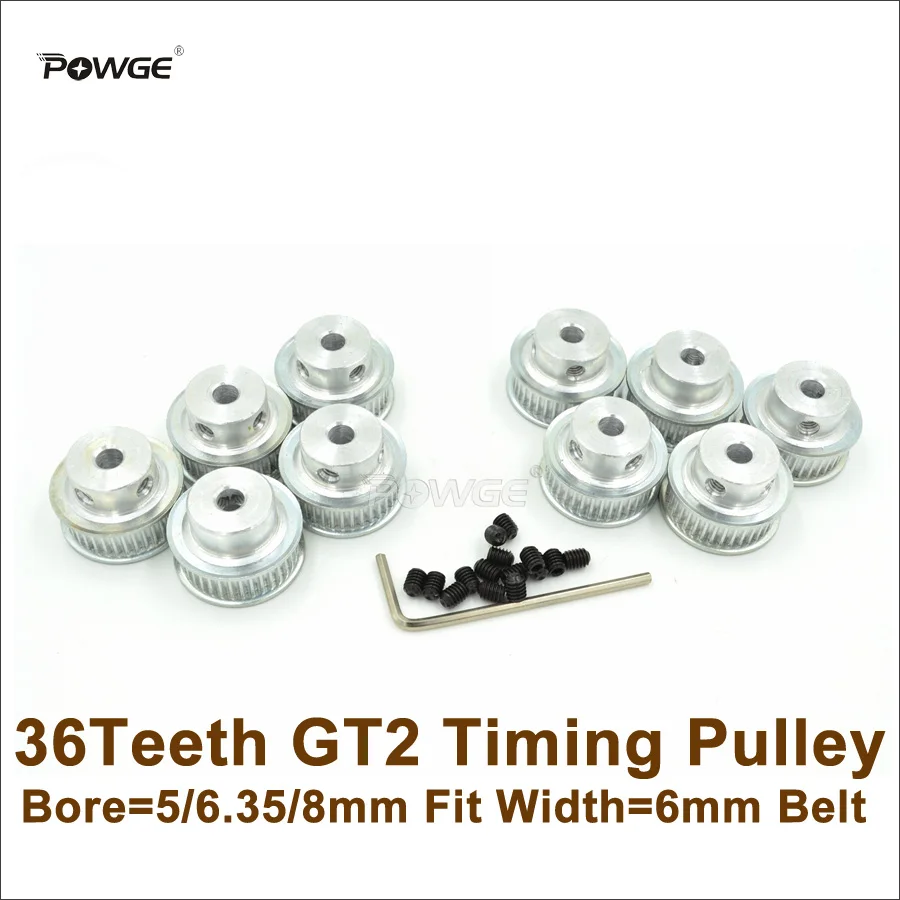 Синхронный шкив с отверстием 5/6 35/8 мм 36 зубьев т 10 шт.|pulley bore|gt2 pulleysynchronous pulley |