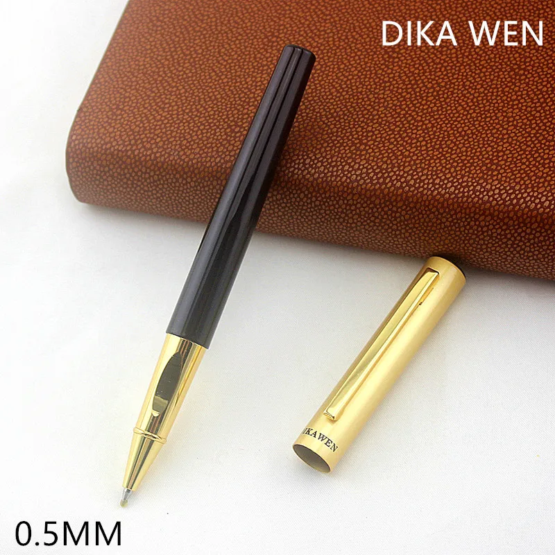 

high quality Fashion Cute Black colours luxury Gold Rollerball Pen 0.5 mm Nib Removable black refills writing gifts