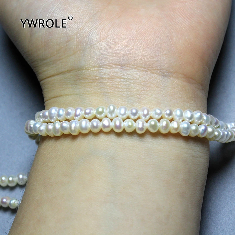 

100% Natural Freshwater Pearl Stone Beads For Jewelry Making DIY Bracelet Necklace For Women Size About 3.5-4 mm Strand 14''