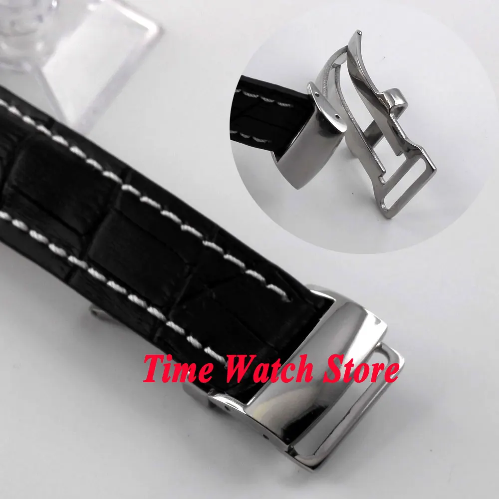 Часы Bliger мужские с черным циферблатом светящиеся автоматические застежкой