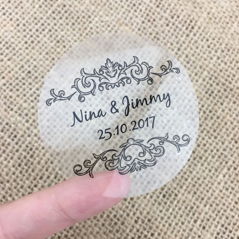 Бесплатный дизайн на заказ 100 шт персональный транспонент Свадебный стикер s День