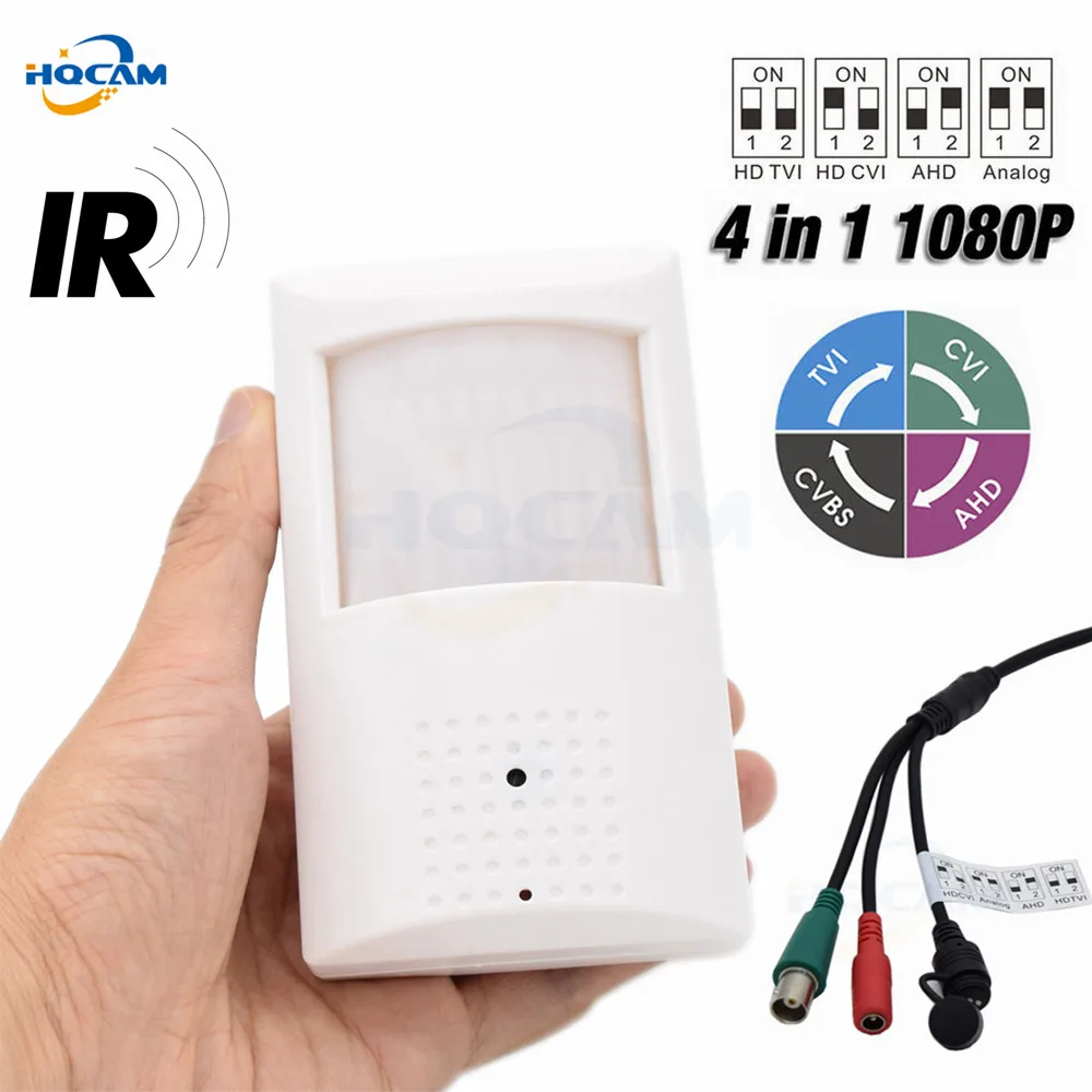 Детектор движения HQCAM 1080P PIR Style 48 шт. 940 нм невидимый ИК-светодиод AHD 4 в 1 камера OSD DIP