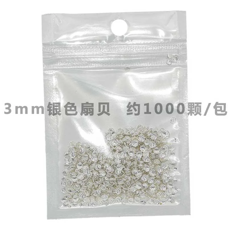 3mm silver 1000 шт Золото-серебряные Цвет дизайн корпуса 3D Подвески ногтей Медь наклепки блеск украшения из страз для ногтей, 2 размера - Цвет: 3mm silver