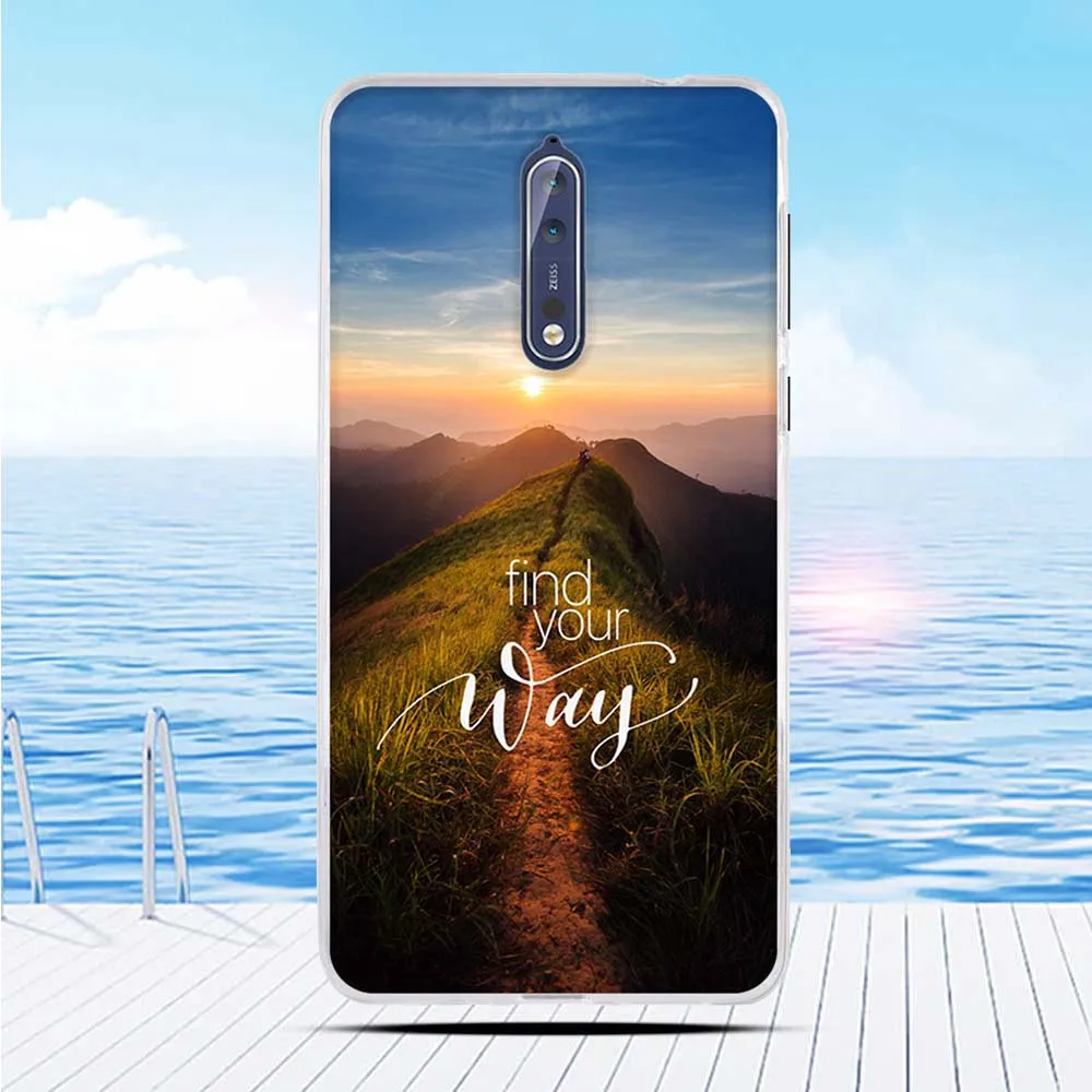 Мягкий силиконовый чехол из ТПУ с 3d-рельефным рисунком для Nokia 8 | Мобильные