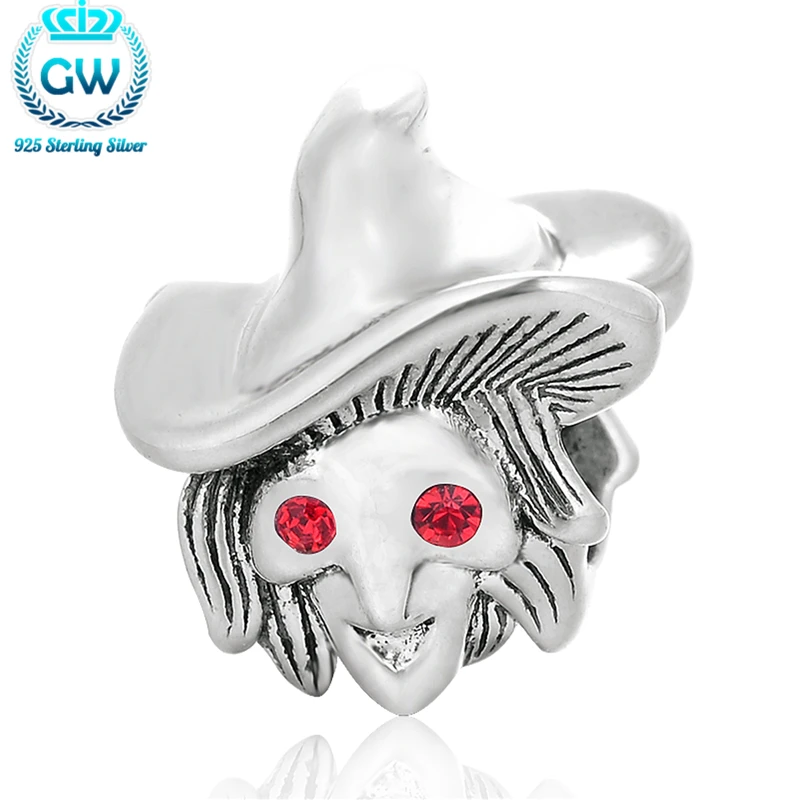 2016 подарок на день Хэллоуина серебро ведьма ювелирные изделия шармы бусины