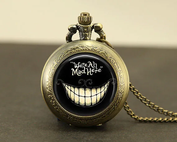 Стимпанк фильм Alice in Wonderland hatter We're all Mad ожерелье 1 шт./лот бронзовая сталь кулон