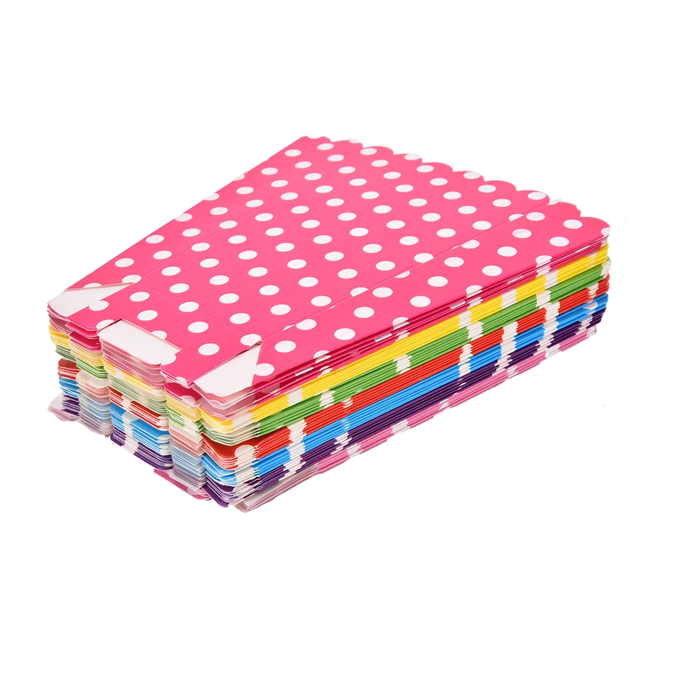 6 бумажных коробок для попкорна с узором в горошек детей дня рождения вечеринок