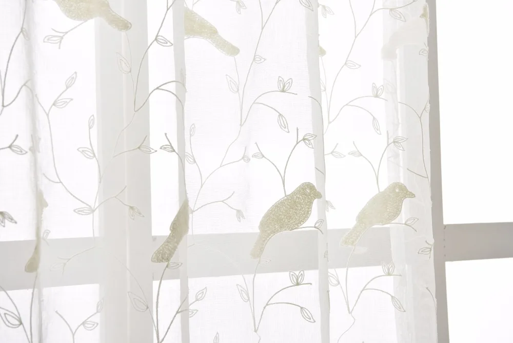 Занавески с птичьим узором вышивка ткань тюль занавески для спальни гостиной