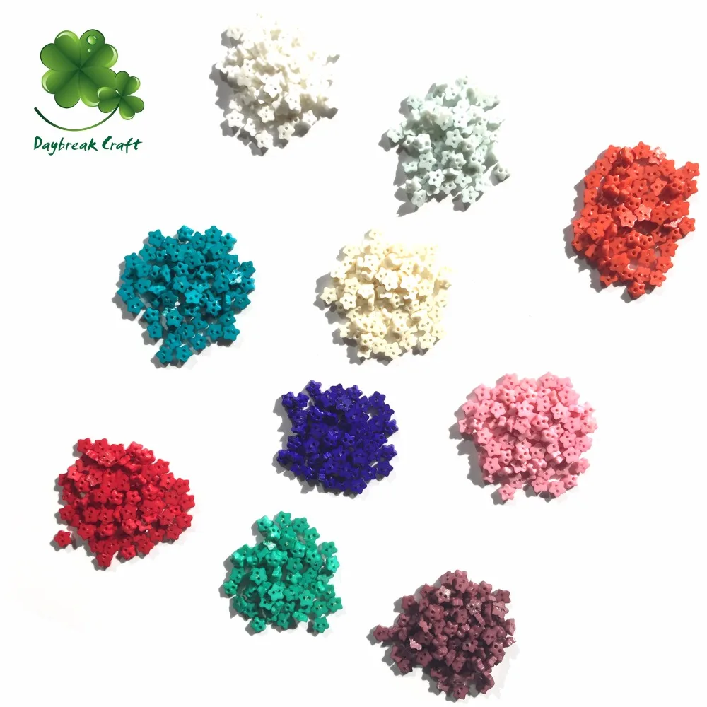 

(Pack of 100) Mini buttons 6mm star shape resin buttons for decorating