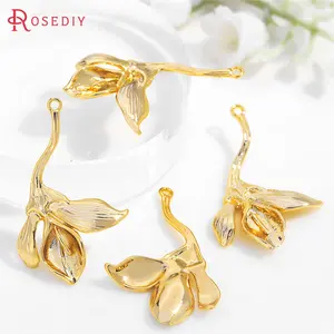(35681)6 шт. 19x30 мм 24 К золотой цвет латунь листья дерева серьги соединитель подвески Высокое качество ювелирные изделия аксессуары