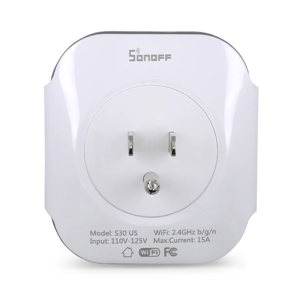 2018 новые Itead SONOFF S30 US вилка Wi Fi розетка с выключателем питания Беспроводной таймер