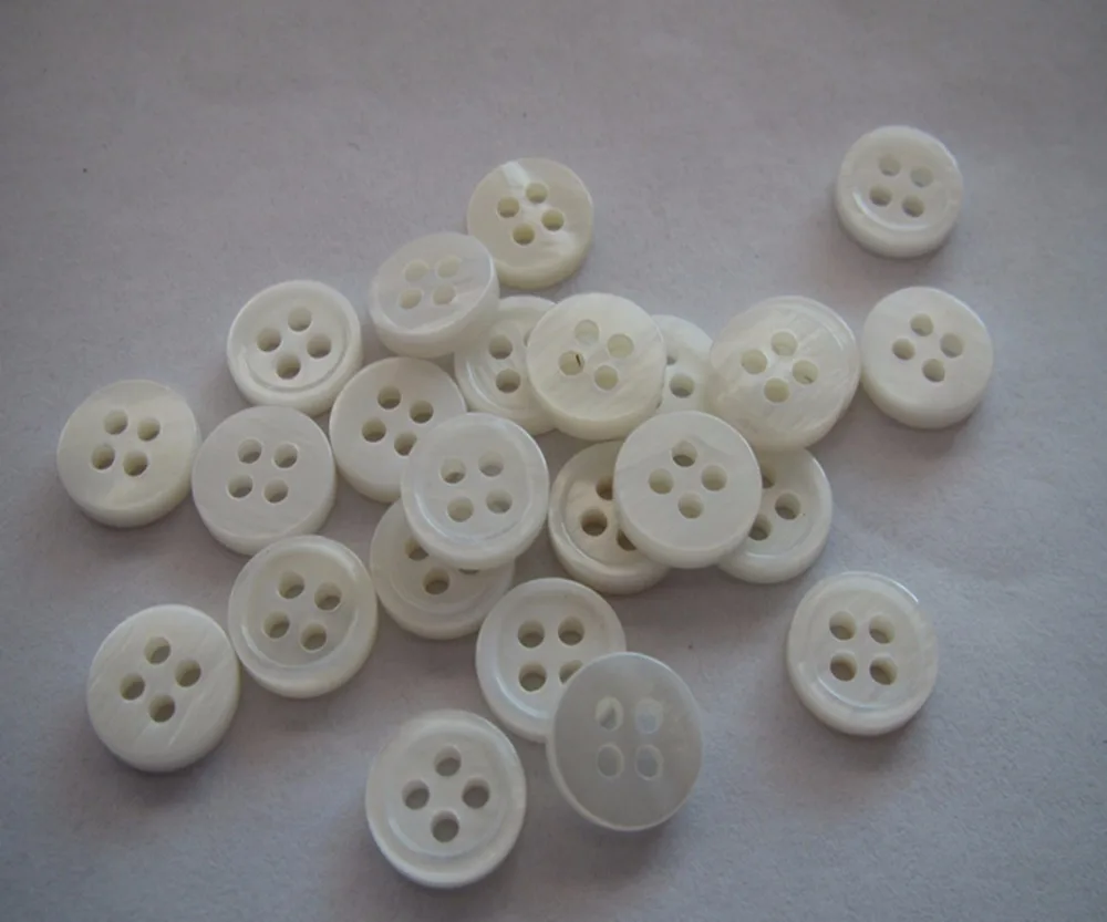 

Free shipping 9mm shirt shell button double white round edge fashion blouse mother of shell button 100pcs