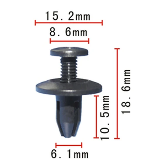 

500x OEM Nylon Fastener Rivet Push-Type Retainer Clip for Honda 90684-SA5-0030, forsuzu 8942981190, for Nissan 10998-30880