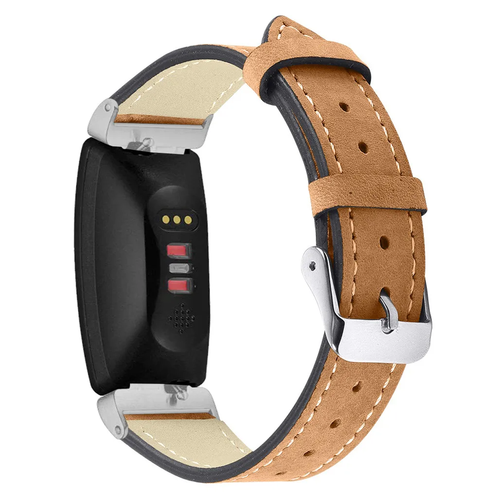 

Wrist Strap for Fitbit Inspire/Inspire HR 2019 Fashion Casual Men Watch Bands Simple Replacement Luxury Leather Watch Band